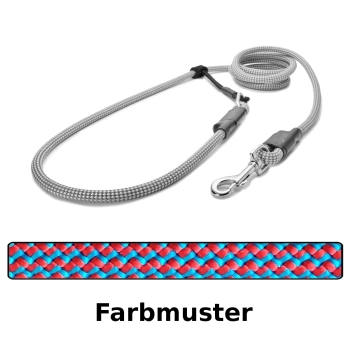 EASYLONG Hundeleine - M - 2m - rot-blau im Zickzack